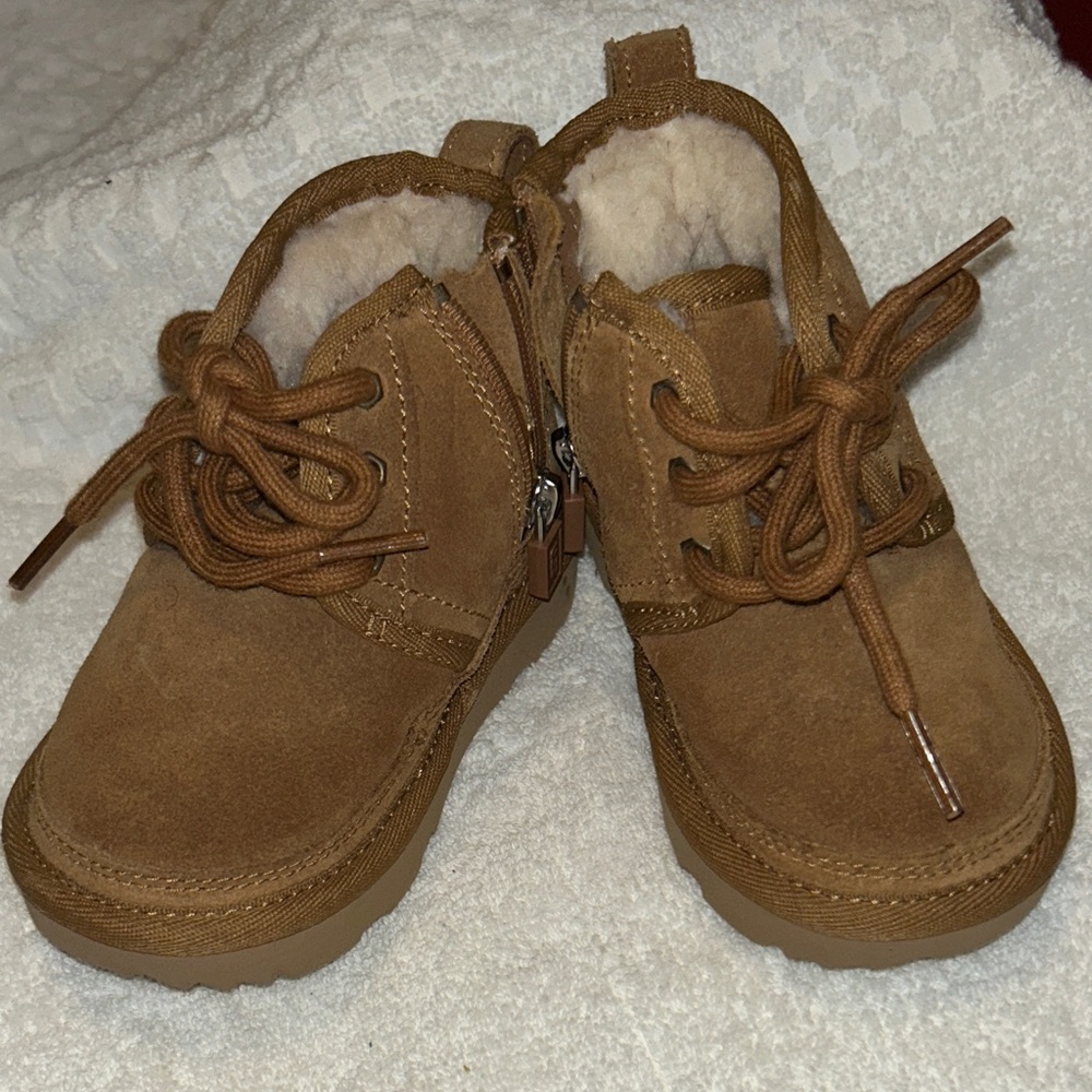 UGG Tan Kids Boots with Plush Lining